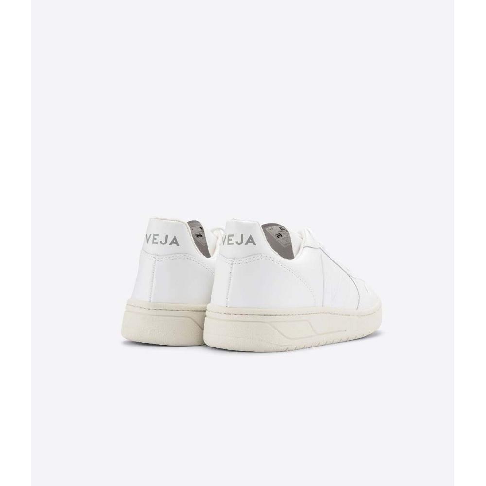 White Women's Veja V-10 LEATHER Sneakers | AU 665BEX